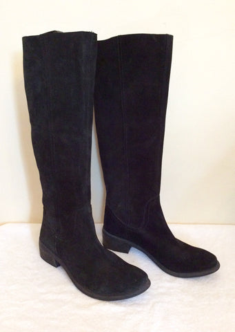 Brand New Office Black Suede Knee High Boots Size 7.5/41 - Whispers Dress Agency - Womens Boots - 1
