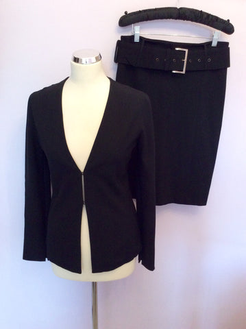 La Perla Black Jacket & Belted Skirt Suit Size 42 UK 10 - Whispers Dress Agency - Sold - 1