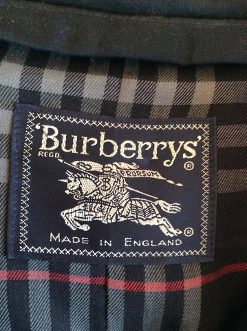 Burberry Dark Navy Blue Mac / Coat Size 12 X Long - Whispers Dress Agency - Sold - 4