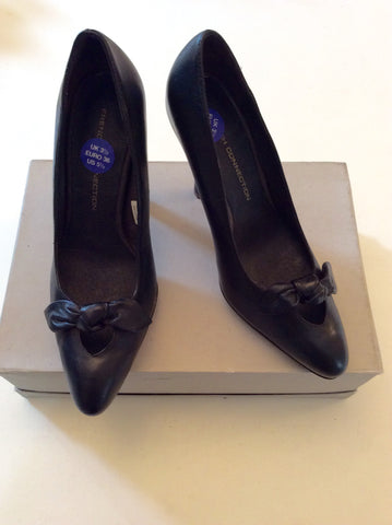 BRAND NEW FRENCH CONNECTION BLACK LEATHER HEELS SIZE 3.5/36 - Whispers Dress Agency - Womens Heels - 1