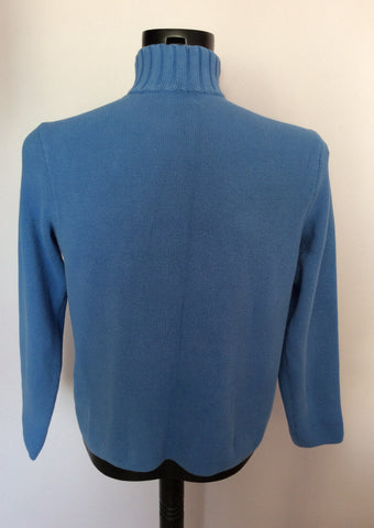 Ralph Lauren Blue Zip Neck Jumper Size M - Whispers Dress Agency - Sold - 2