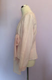 Out Of Xile Pale Pink Linen & Silk Trim Wrap Top Size 3 UK 14 - Whispers Dress Agency - Womens Tops - 2