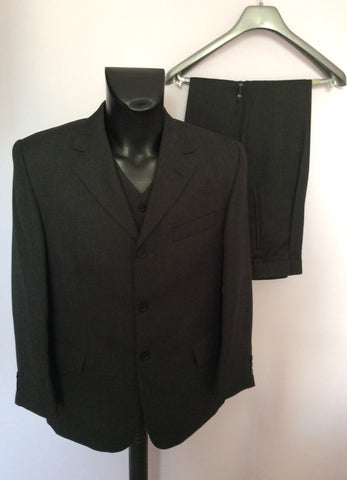 Tom English Charcoal 3 Piece Suit Size 38S/34W/30L - Whispers Dress Agency - Mens Suits & Tailoring - 1