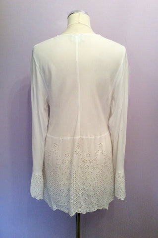 Ghost White Broidery Anglaise Top Size L - Whispers Dress Agency - Sold - 2