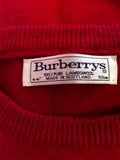 BURBERRY RED LAMBSWOOL CREW NECK JUMPER SIZE 44" UK L - Whispers Dress Agency - Mens Knitwear - 2