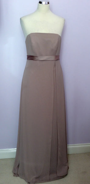 Brand New Pronuptia Mocha Soft Chiffon Long Evening Dress Size 14 - Whispers Dress Agency - Womens Dresses - 1