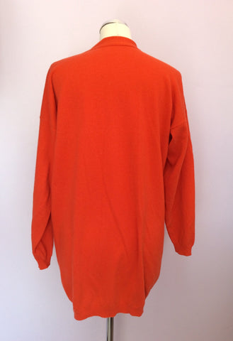 Jaeger Orange Lambswool V Neck Cardigan Size 34" Approx M/L - Whispers Dress Agency - Sold - 2