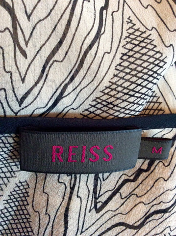 Reiss Nude & Black Silk Print Top Size M - Whispers Dress Agency - Sold - 3