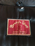 Brand New Bennys Shop Black Soft Leather Long Coat Size S