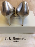 LK BENNETT FLORET SILVER METALLIC LIZARD LEATHER HEELS SIZE 6/39 - Whispers Dress Agency - Sold - 4