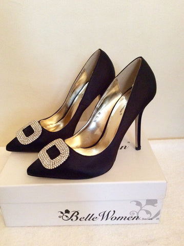 New In Box Belle Woman Black Satin Heels Size 6/39 - Whispers Dress Agency - Sold - 3