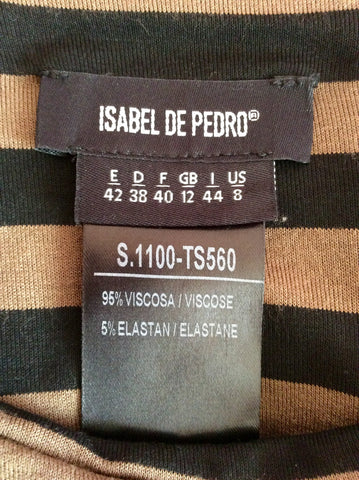 Isabel De Pedro Black & Brown Stripe Long Sleeve Top Size 12 - Whispers Dress Agency - Womens Tops - 4