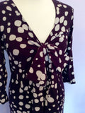 Fenn Wright Manson Dark Purple Spot Stretch Jersey Dress Size 10 - Whispers Dress Agency - Sold - 3