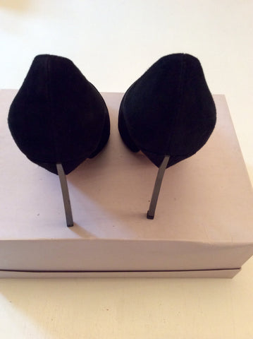DANIEL BLACK SUEDE HIGH METAL STILETTO HEELS SIZE 5/38 - Whispers Dress Agency - Womens Heels - 4