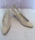 Vintage Kurt Geiger Cream Italian Leather Slingback Heels Size 3 /35.5 - Whispers Dress Agency - Sold - 1