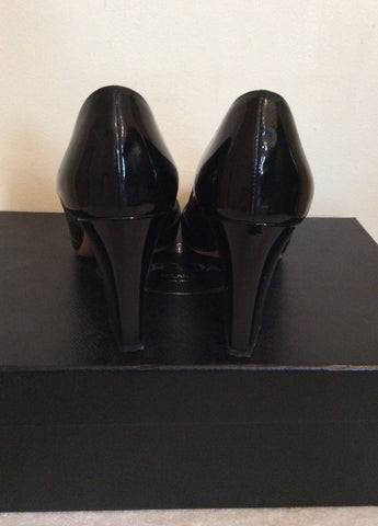 Prada Black Patent Leather Peeptoe Heels Size 3.5/36 - Whispers Dress Agency - Sold - 5