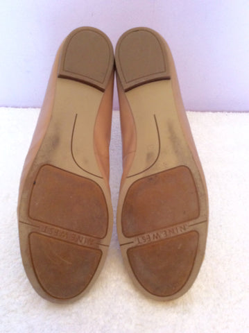 Nine West Beige & Gold Toe Tip Leather Flat Shoes Size 4/37 - Whispers Dress Agency - Womens Flats - 5