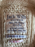 Jack Wills Cream Lambswool Cable Knit Aran Cardigan Size 8 - Whispers Dress Agency - Womens Knitwear - 3