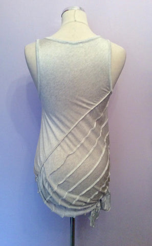 WHISTLES LIGHT GREY PLEATED TRIM SLEEVELESS TOP SIZE 1 UK SMALL - Whispers Dress Agency - Womens Tops - 3