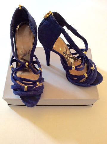CARVELA BLUE SUEDE STRAPPY HIGH HEEL SANDALS SIZE 5/38 - Whispers Dress Agency - Womens Sandals - 3