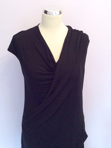 Isabel De Pedro Black Draped Stretch Jersey Dress Size 16 - Whispers Dress Agency - Sold - 2