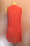 Mint Velvet Coral Pink Tie Front Sleeveless Top Size 14 - Whispers Dress Agency - Sold - 3