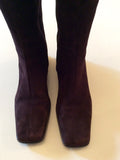 MARIA LYA DARK BROWN SUEDE BOOTS SIZE 6/39 - Whispers Dress Agency - Sold - 4