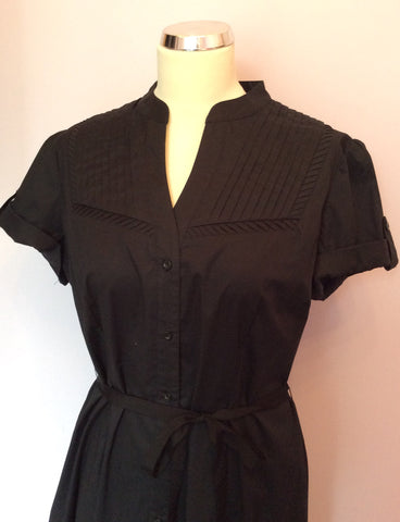 Betty Jackson Black Cotton Shirt Dress Size 16 - Whispers Dress Agency - Sold - 2