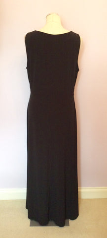 KALIKO BLACK TWIST FRONT V NECKLINE MAXI DRESS SIZE 18 - Whispers Dress Agency - Sold - 4
