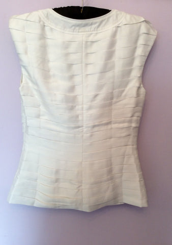 Brand New Ted Baker White Pleated Sleeveless Top Size 2 UK 10 - Whispers Dress Agency - Sold - 2