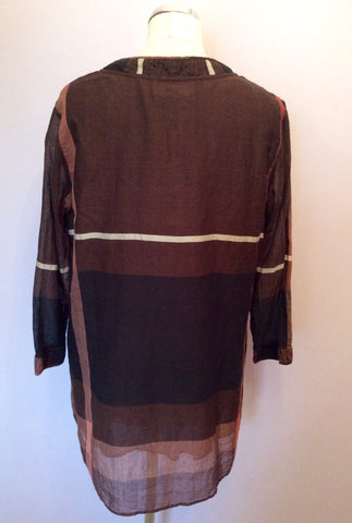 Nitya Terracotta, Brown & Black Cotton Top, Skirt & Jacket Suit Size 14/16 - Whispers Dress Agency - Sold - 3