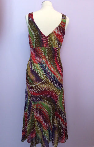 Per Una Multicoloured Print V Neckline Dress Size 10 Long - Whispers Dress Agency - Sold - 3