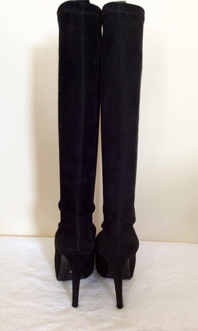 LK Bennett Black Suede Knee Length Boots Size 6/39 - Whispers Dress Agency - Sold - 3