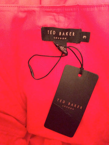BRAND NEW TED BAKER FUSCHIA PINK STRAPLESS DRESS SIZE 3 UK 12 - Whispers Dress Agency - Womens Dresses - 3