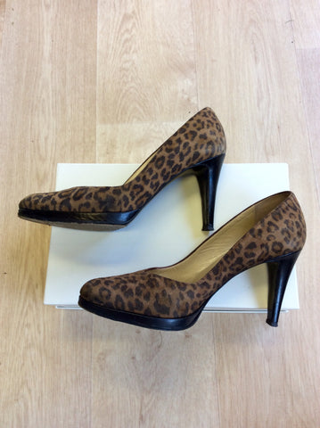 RUSSELL & BROMLEY BROWN LEOPARD PRINT SUEDE HEELS SIZE 6/39 - Whispers Dress Agency - Sold - 3