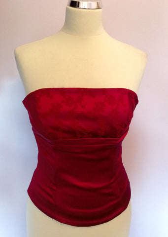 Coast Red Satin Bustier Top Size 10 - Whispers Dress Agency - Sold