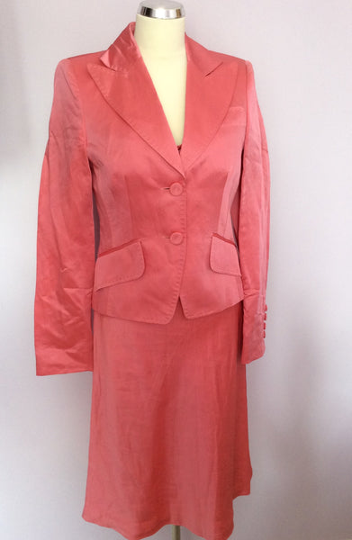 Laurel Pink Beaded Trim Linen Blend Dress & Jacket Suit Size 8 - Whispers Dress Agency - Womens Special Occasion - 1
