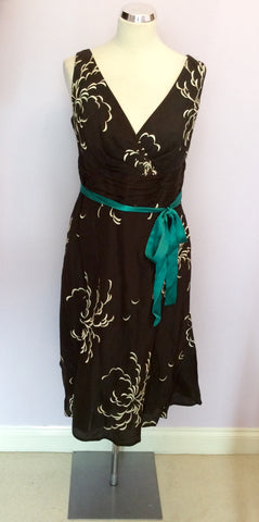 MONSOON BLACK EMBROIDERED SILK & LINED DRESS SIZE 16 - Whispers Dress Agency - Womens Dresses - 1