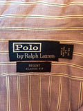 Polo By Ralph Lauren Polo Purple Striped Shirt Size 17" - Whispers Dress Agency - Mens Formal Shirts - 2