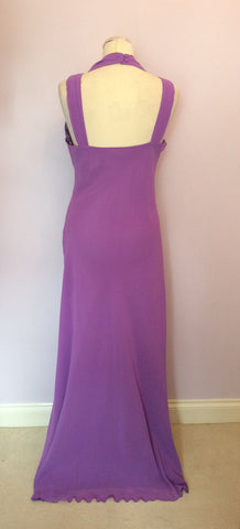 BRAND NEW GINA BACCONI RICH LILAC LONG EVENING DRESS SIZE 14 - Whispers Dress Agency - Womens Dresses - 3