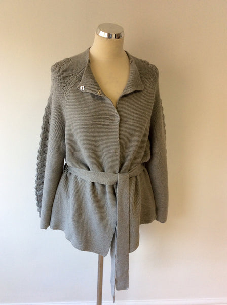 NOA NOA GREY COTTON BLEND BELTED CARDIGAN SIZE M - Whispers Dress Agency - Sold - 1