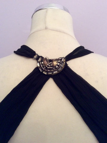 Karen Millen Black Silk Beaded & Jewel Trim Dress Size 10 - Whispers Dress Agency - Womens Dresses - 5