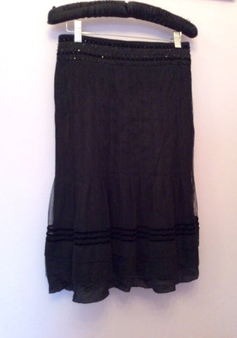 BRAND NEW DAY BY BIRGER ET MIKKELSEN BLACK SEQUIN TRIM SKIRT SIZE 34 UK 6 - Whispers Dress Agency - Womens Skirts - 2