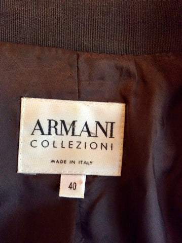 Armani Collezione Brown Wool Blend Jacket Size 40 UK 8 - Whispers Dress Agency - Sold - 4