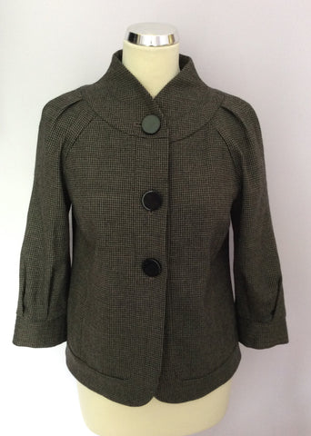 JAEGER BLACK & BROWN CHECK WOOL JACKET SIZE 8 - Whispers Dress Agency - Womens Suits & Tailoring - 1