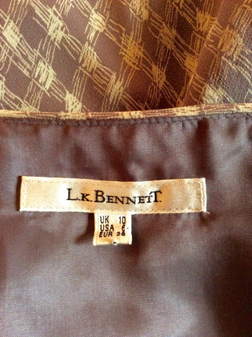 LK Bennett Grey Check Print Silk Dress Size 10 - Whispers Dress Agency - Womens Dresses - 5