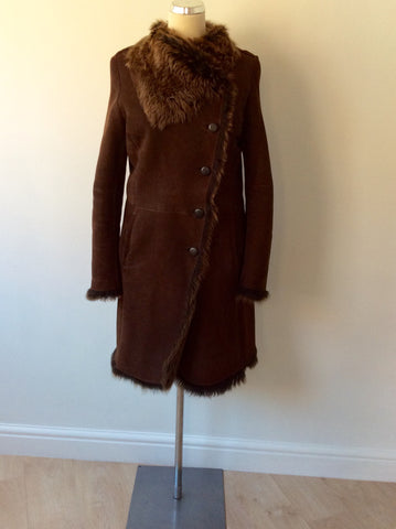 JOSEPH DARK BROWN LAMBSKIN COAT SIZE 40 UK 12 - Whispers Dress Agency - Womens Coats & Jackets - 2