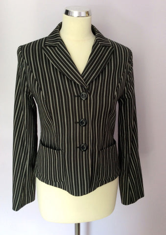 Hobbs Black & White Stripe Cotton Blend Jacket Size 10 - Whispers Dress Agency - Womens Coats & Jackets - 1