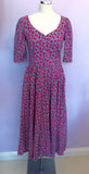 Vintage Laura Ashley Pink & Green Floral Print Cotton Dress Size 12 - Whispers Dress Agency - Sold - 1