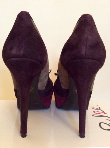 Pulse Mystic Burgundy, Brown & Beige Suede Heels Size 7/40 - Whispers Dress Agency - Womens Heels - 5